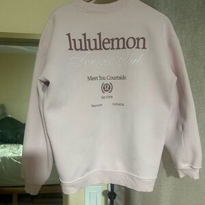 Light pink lululemon tennis club crew neck sweatshirt
